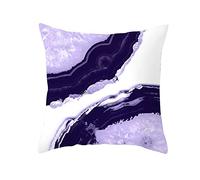 Lieson Federa Cuscino, Federe Quadrate 40x40 CM 1 Pezzo Copricuscini Fantasia Viola Bianco Texture di Pietra Puzzle, Poliestere