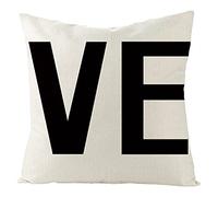 Lieson Federe Decorative Cuscino Letto, Federe Quadrate 40x40 CM 1 Pezzo Federe Cuscino Divano Quadrato Bianco Nero VE, Lino