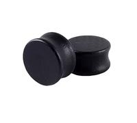 Lieson Orecchini Dilatatori Plug 16mm, 2 Pezzi Piercing Tunnel Legno Rotondo Solido Dilatatore Lobo 5/8 inch Nero