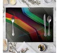 Lieson Tovagliette Colazione 4 Pezzi, Tovagliette Lavabili Tovaglietta Stoffa Colazione Multicolore Tovagliette Americana in Cotone Lino 40x30CM