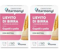 Lievito di Birra - Per Capelli e Pelle - Con Biotina - Con Vitamina B12, B2, B3, B6, B9, B1-60 Compresse - Vitarmonyl (Confezione da 2)