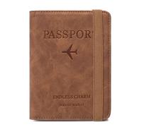 LIEWEI Boutique Shop UK Custodia protettiva for portapassaporto, borsa for passaporto, portadocumenti, biglietto aereo for l'estero, documento di viaggio, portacarte Custodia per passaporto(Bruin)