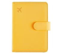 LIEWEI Boutique Shop UK Portapassaporto in pelle, portafoglio da viaggio con blocco RFID e tasche portadocumenti for la protezione l'organizzazione dei documenti Custodia per passaporto(Geel)