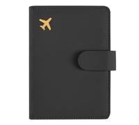 LIEWEI Boutique Shop UK Portapassaporto in pelle, portafoglio da viaggio con blocco RFID e tasche portadocumenti for la protezione l'organizzazione dei documenti Custodia per passaporto(Svart)