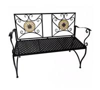 Lif Esmeralda Panchina in metallo verniciato con decoro in mosaico simil pietra