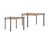 LIF Pergola da Esterno in Alluminio 3 x 3 mt Ecrù - Nassau