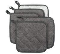 Lifaith Set di 5 presine da Cucina Completamente in Cotone e in Tessuto di Spugna termoresistente, Ideali per Uso Quotidiano in Cucina e con fornelli e Forno Mineral Gray