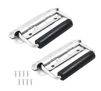 LifCratms 2 maniglie a molla, in acciaio inox 304, montaggio superficiale con impugnatura in gomma, resistente, per armadietti e cassette degli attrezzi (122 mm)