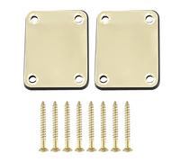 LifCratms Confezione da 2 piastre per collo per chitarra elettrica, in metallo, con viti, parti di ricambio per chitarra elettrica Strat Tele Style (oro)