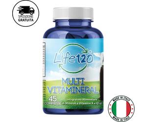 Life 120 Multivitaminico Vitamine Minerali Calcio B12 Ferro Zinco 45 Compresse