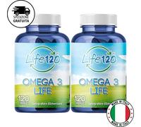 Life 120 Omega 3 Olio di Pesce 2x120 Perle Vitamina E Sistema Cardiovascolare