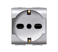 LIFE 4050 TEC PRESA SCHUKO BIPASSO ARGENTO SATIN