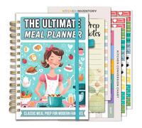 Life & Apples Pianificatore dei pasti con lista della spesa - Menu settimanale non datato e taccuino per la preparazione dei pasti, pianificatore di alimentazione sana e perdita di peso, diario