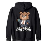 Life Begins After Coffee Felpa con Cappuccio