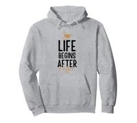 Life Begins After Coffee Felpa con Cappuccio