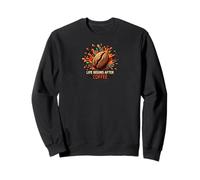 Life Begins After Coffee Funny Bean Splash Design Felpa