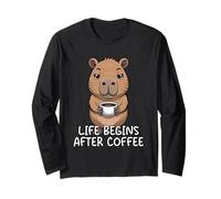 Life Begins After Coffee Maglia a Manica