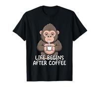 Life Begins After Coffee Maglietta