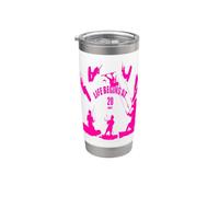 Life Begins at 20 Nodi Sagome Rosa Bicchiere termico in acciaio inox doppia parete