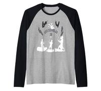 Life Begins At Twenty Knots for Kite Surfers Bianco Grigio Maglia con Maniche Raglan