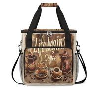 Life Begins - Borsa portaoggetti per macchina da caffè, impermeabile, da viaggio, compatibile con K-Mini o K-Mini Plus, e adatta per altri accessori, con tasche per capsule K-Cup