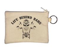 Life Behind Bars - Portamonete con portachiavi, colore: Beige