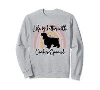 Life Better Cocker Spaniel Rainbow Dog Donne Felpa