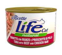 Life Cat "Le Ricette" 12 x 150 g umido gatto - Tonno con Manzo e Prosciutto di Pollo