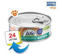 Life Cat Le Vellutate Kitten Salmone Cibo Umido Gatti Lattina da 70 gr