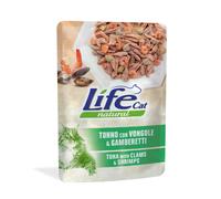 Life Cat Natural Bustine 70 gr - Tonno con vongole e gamberetti - Confezione da 30 pezzi - Cibo umido per gatti - 1° ORDINE? scegli lo sconto BZR5 / BZR20 + 200 punti fedeltà
