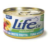 Life Cat Natural con Frutta 85 gr - Tonno con Mix di Frutta - Confezione da 24 pezzi - Cibo umido per gatti - 1° ORDINE? scegli lo sconto BZR5 / BZR20 + 200 punti fedeltà