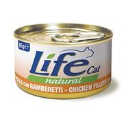 Life Cat Natural Filetti di Pollo con Gamberetti, lattina 85g