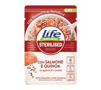 Life Cat Natural Sterilised Bustine 70 gr - Salmone e quinoa - Confezione da 30 pezzi - Cibo umido per gatti - 1° ORDINE? scegli lo sconto BZR5 / BZR20 + 200 punti fedeltà