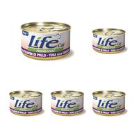 Life Cat Natural Tonno con Fegatini di Pollo, lattina 85g (Confezione da 5)