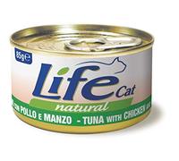 Life Cat Natural Tonno con Pollo e Manzo, lattina 85g