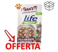 Life Cat Natural Trancetti di Pollo con Cuori e Fegatini - Life Cat Natural Trancetti di Pollo con Cuori e Fegatini - Bustina Da 55 Gr