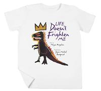 Life Doesn`T Frighten Me Uomo Ragazzi Ragazze Unisex Bianco T-Shirt Maglietta Maniche Corte Kids White T-Shirt