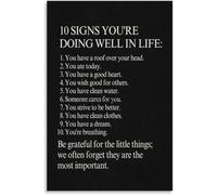 Life Doing Well Poster Ten Signs | Shift focus to gratitude and contentment each morning(Unframed,08x12inch(20x30cm))