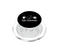 Life Essentials, gatti e caffè, libri, per amanti della lettura, ragazze PopSockets PopGrip per MagSafe