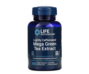 Life Extension Caffeinated Mega Green Tea Extract, estratto di tè verde, 100 capsule vegetali