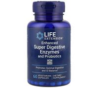 Life Extension Enhanced Super Digestive Enzymes & Probiotics, enzimi digestivi e probiotici, 60 capsule vegetariane 10 enzimi digestivi con ceppo…