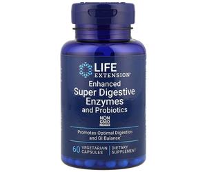Life Extension Enhanced Super Digestive Enzymes & Probiotics, enzimi digestivi e probiotici, 60 capsule vegetariane 10 enzimi digestivi con ceppo…