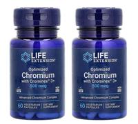 Life Extension Ottimizzato Cromo Con Crominex Shilajit 3+ 500Mcg 2X60 Caps