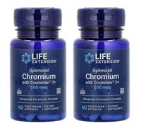 Life Extension Ottimizzato Cromo Con Crominex Shilajit 3+ 500Mcg 2X60 Caps