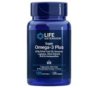 Life Extension Super Omega-3 Plus EPA/DHA, Lignani di sesamo, Olivo, Krill e Astaxantina EU - 120 Capsule Morbide