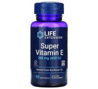 Life Extension Super Vitamin E 268mg 400 IU 90gels Non Synthetic All Natural