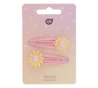 Life Fermagli per capelli con fiori rosa, blu 2 pezzi.