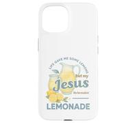 Life Gave Me Lemons But My Jesus Makes Lemonade Watercolor Custodia per iPhone 15
