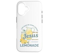 Life Gave Me Lemons But My Jesus Makes Lemonade Watercolor Custodia per iPhone 16
