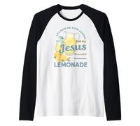 Life Gave Me Lemons But My Jesus Makes Lemonade Watercolor Maglia con Maniche Raglan